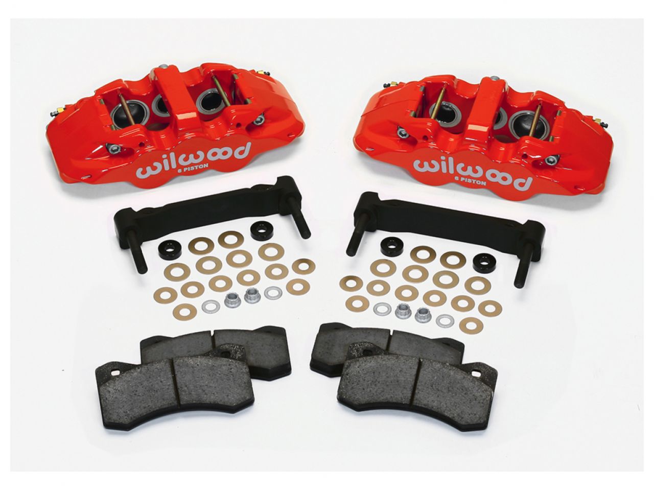 Wilwood AERO6 Front Caliper & Bracket Kit - Red, 97-13 C5/C6 Corvette w/ OEM H