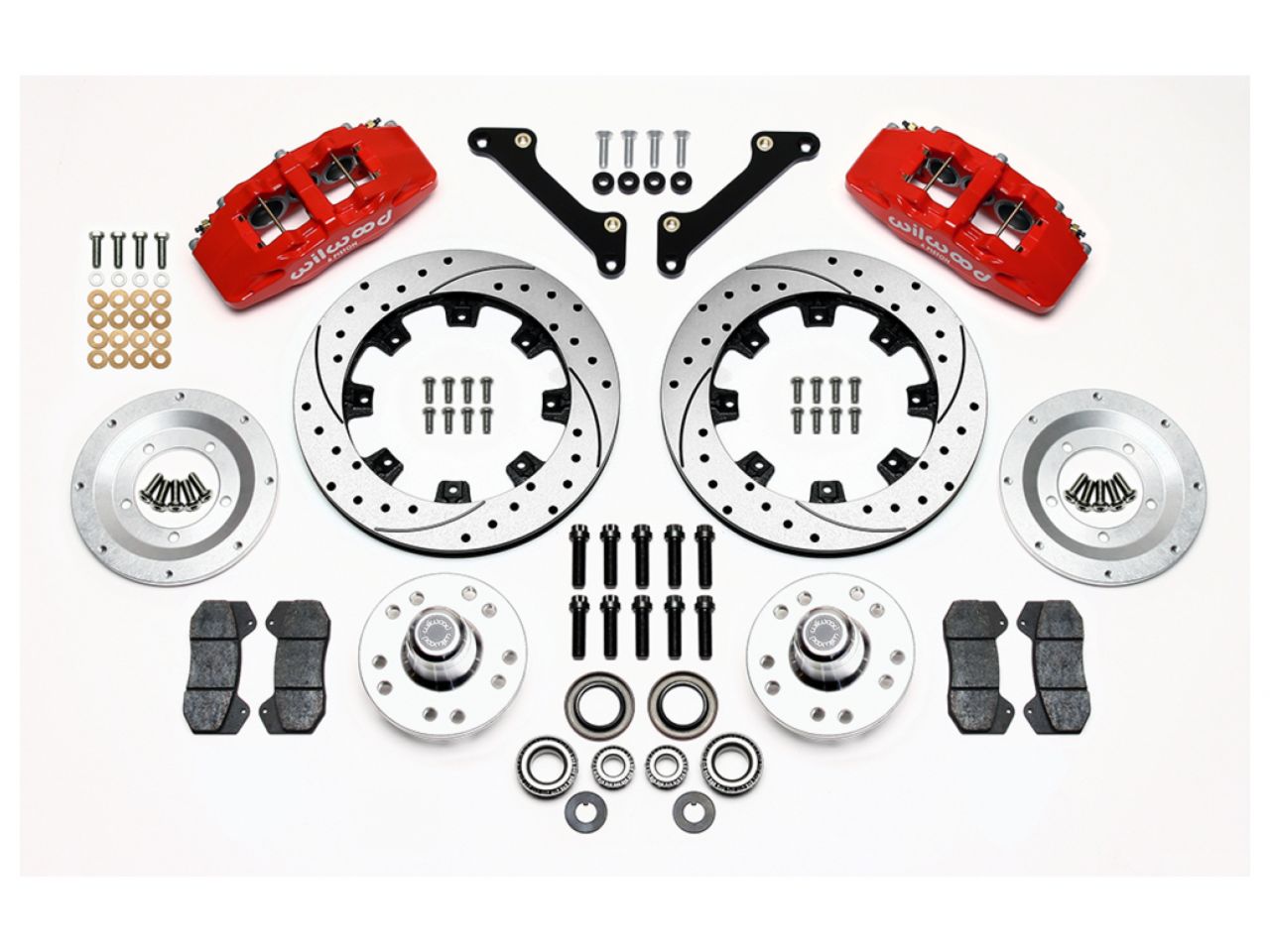 Wilwood DP6A Front Hub Kit, 12.19", Drilled, Red, 79-81 Camaro