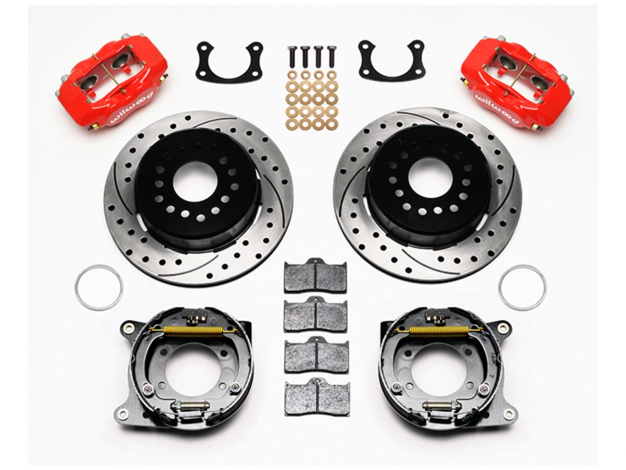 Wilwood FDL P/S P-B Kit, Drilled-Red, New Big Ford 2.50" Offset