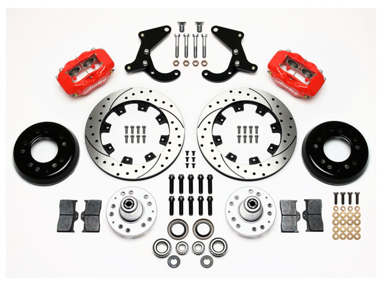 Wilwood FDL Front Kit, 12.19", Drilled, Red, 55-57 Chevy