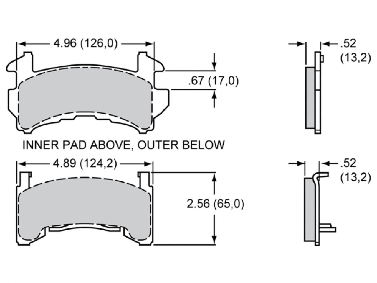 Wilwood PolyMatrix Pad Set - D154 A, GM Metric