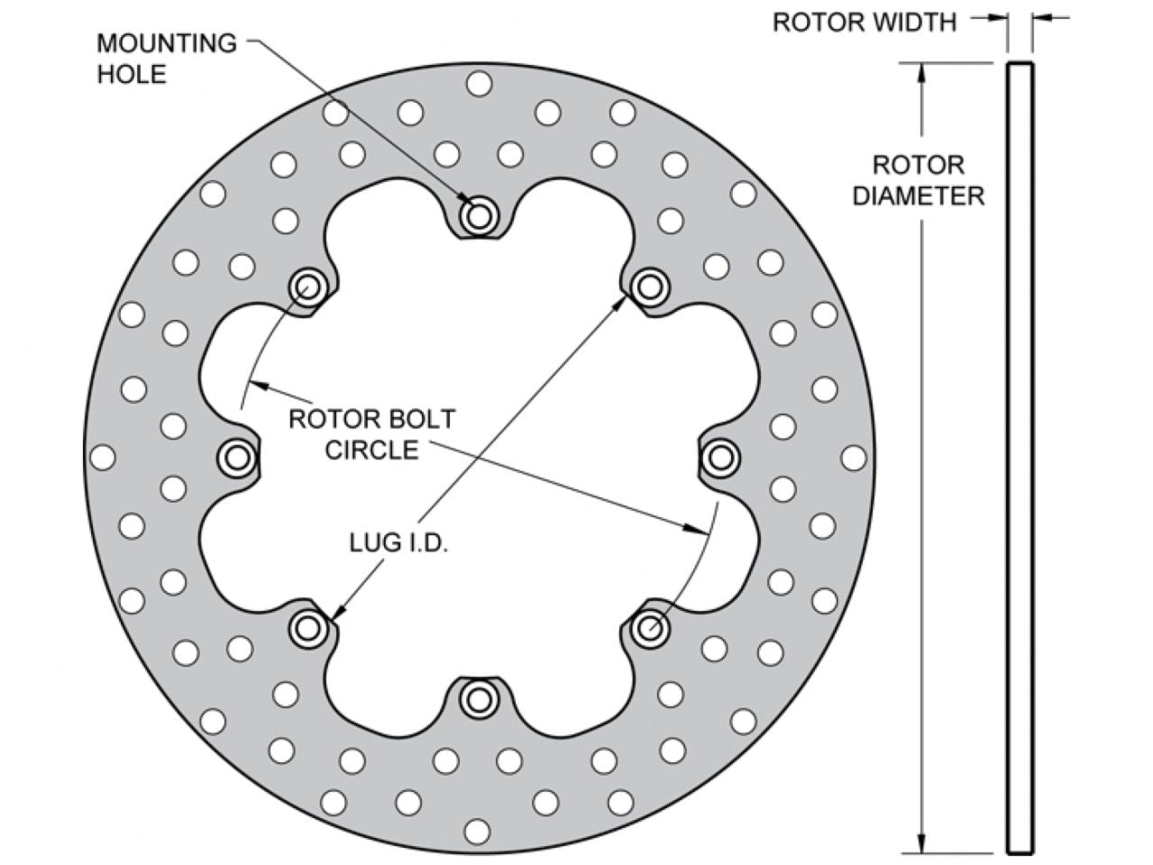 Wilwood Rotor-Steel-Sprint/Mod-Drilled, 12.00 x .310 - 8 on 7.62"