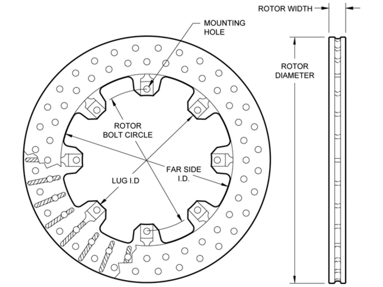 Wilwood Rotor-UL32 Vented Iron-Drilled, 12.19 x .810 - 8 on 7.00"