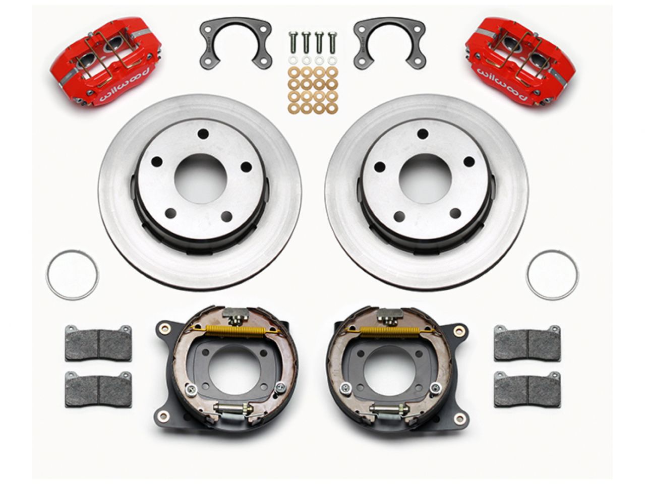 Wilwood DPL P/S Park Brake Kit, Red, Small Ford 2.36" Off, Bronco 5 x 5.50