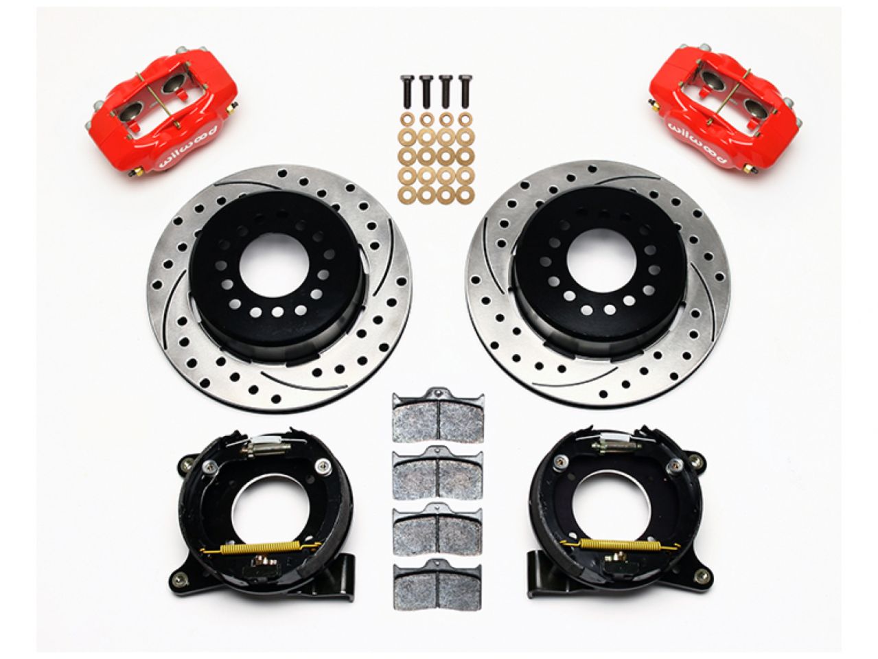 Wilwood FDL P/S Park Brake Kit, Drilled, Red, Chevy C-10, 2.42 Offset 5-lug