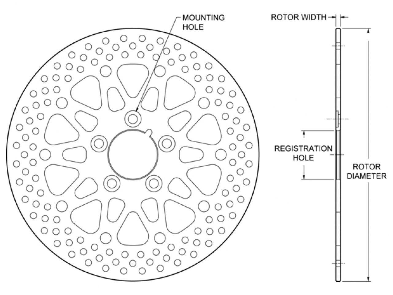 Wilwood Rotor-Front-H-D Motorcycle, 84-99, Satin Finish 11.50 x .196 - 5 on 3.