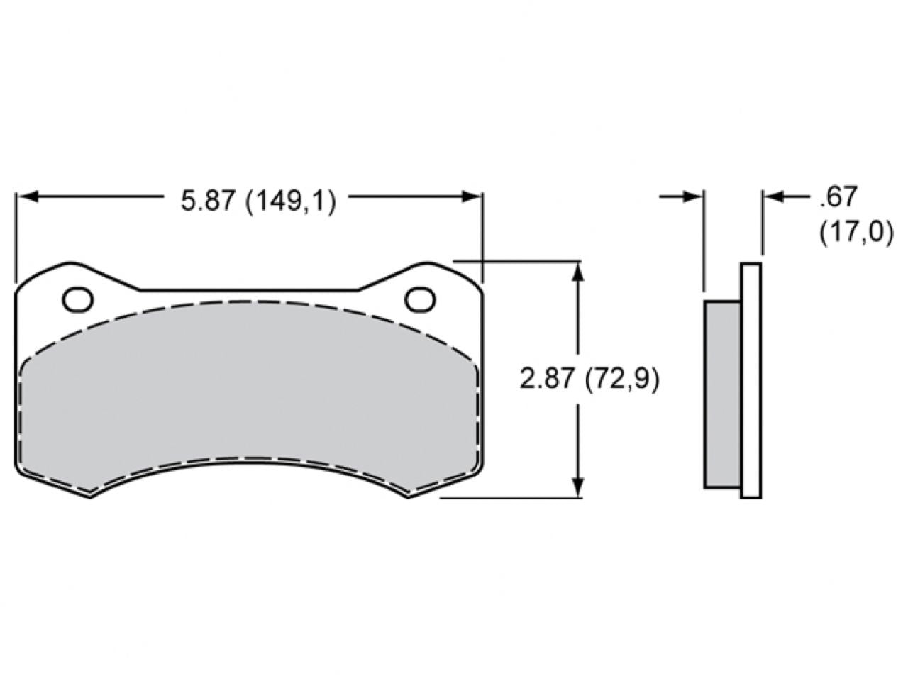 Wilwood PolyMatrix Pad Set - 6617 A, W6A /W4A, AERO 4/6 (.670" Thk)