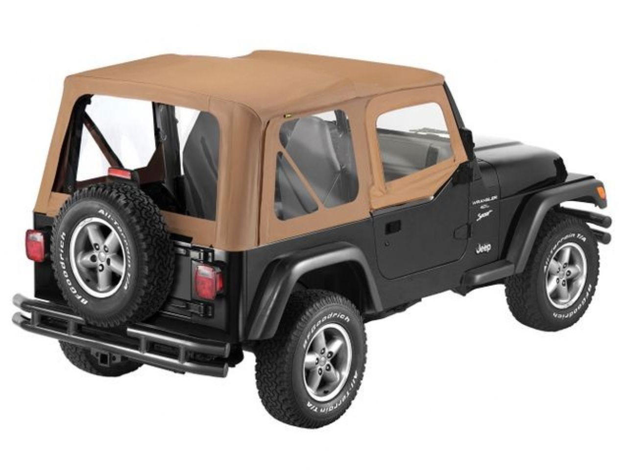 Bestop Jeep 88-95 Wrangler; Includes Upper Door Skins; Clear side and Rear