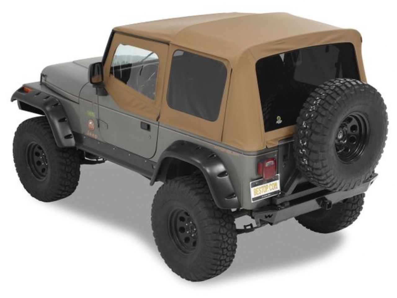 Bestop Jeep 88-95 Wrangler; No Doors Included; Tinted Side and Rear Windows