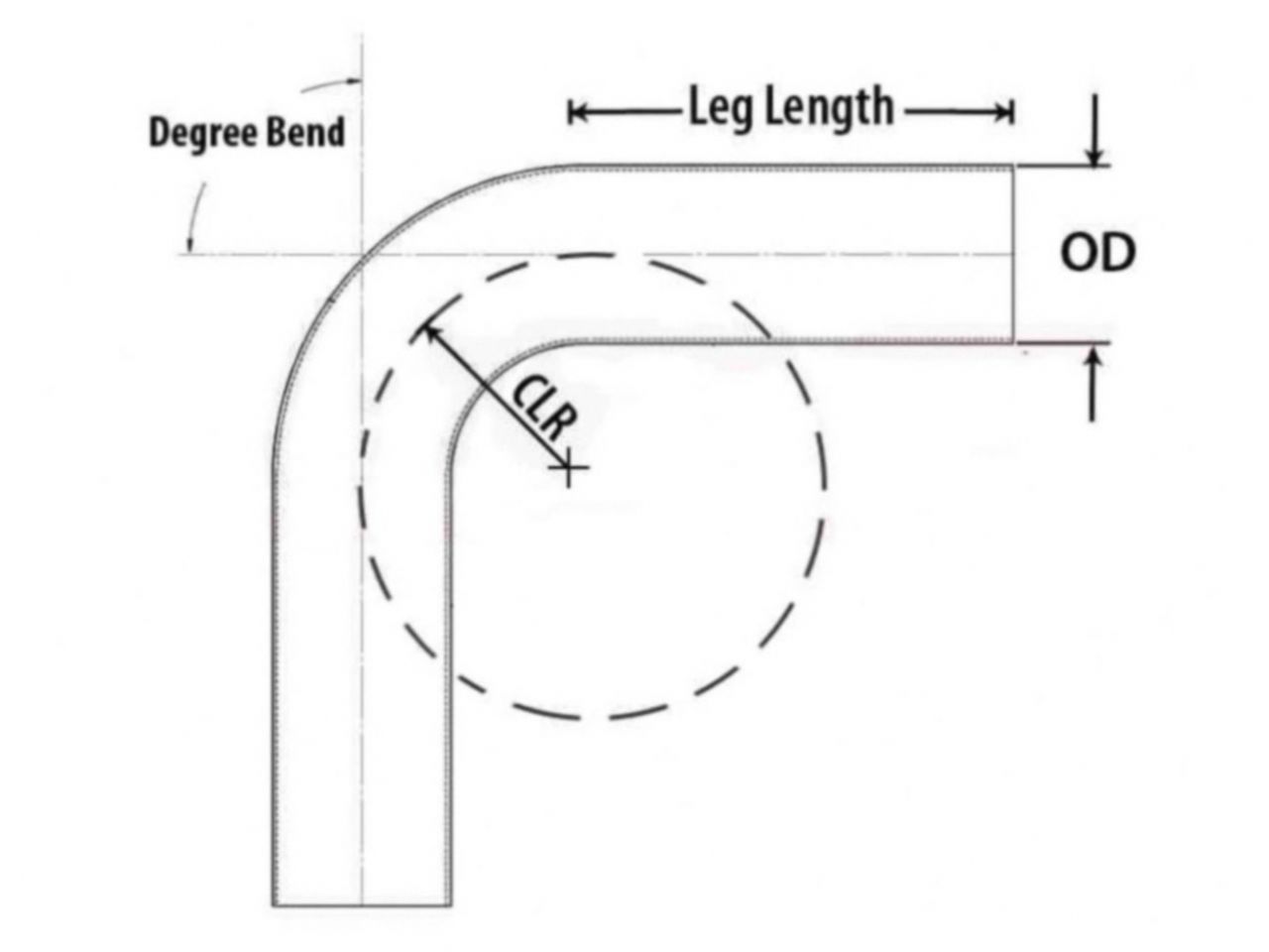 HPS 3" OD 60 Degree Bend 6061 Aluminum Elbow Pipe Tubing 16 Gauge w/ 3" CLR