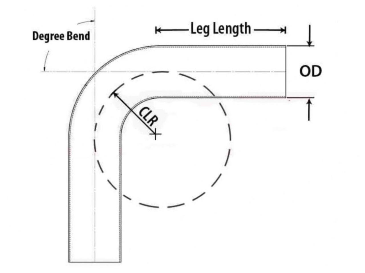 HPS 4" OD 60 Degree Bend 6061 Aluminum Elbow Pipe Tubing 16 Gauge w/ 5 1/2" CLR