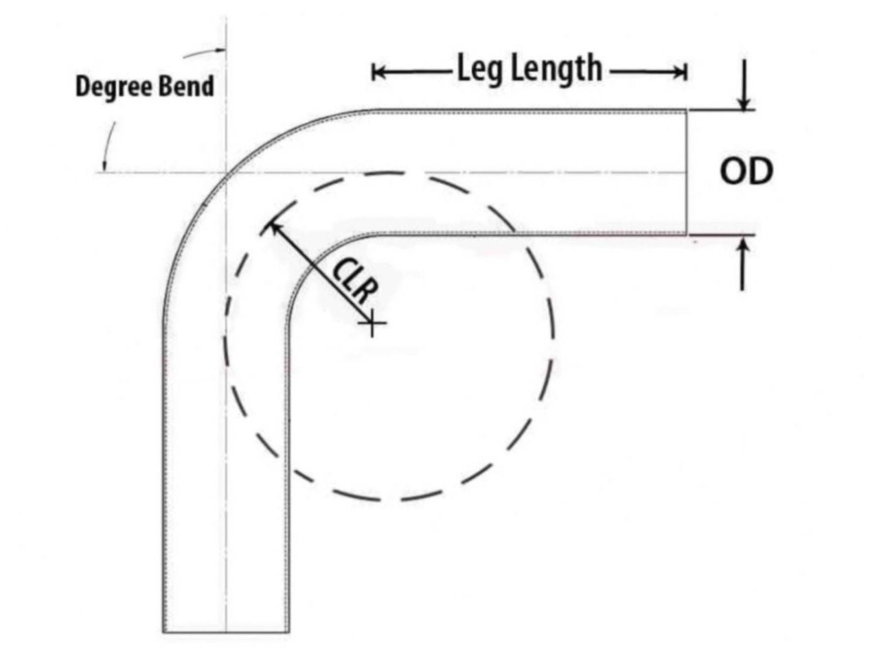 HPS 3-1/2" OD 60 Degree Bend 6061 Aluminum Elbow Pipe Tubing 16 Gauge w/ 5-5/8" CLR