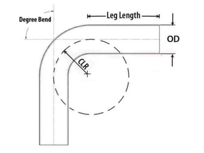 HPS Performance Products HPS 1-3/4" OD 60 Degree Bend 6061 Aluminum Elbow Pipe Tubing 16 Gauge w/ 2" CLR