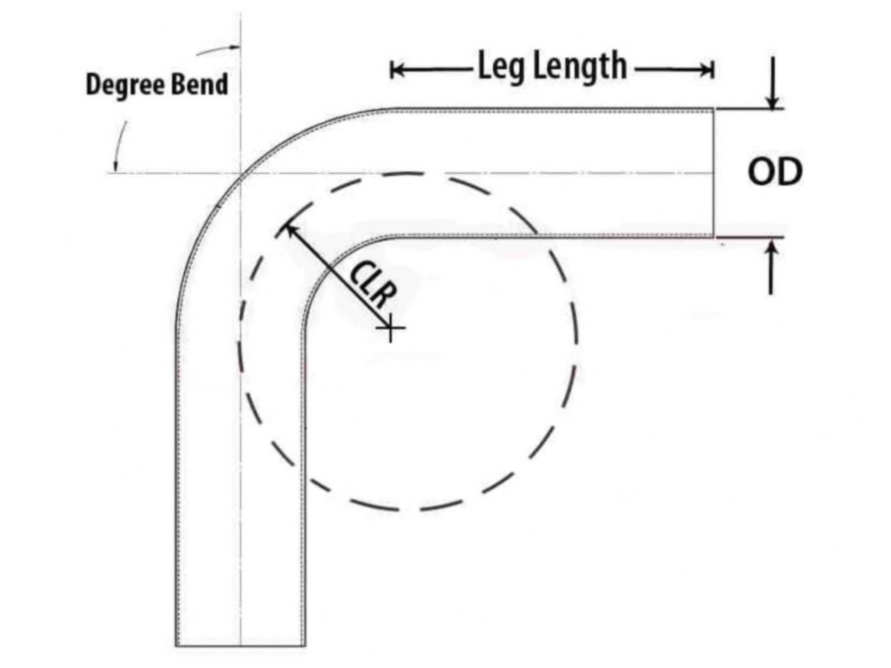 HPS 2" OD 70 Degree Bend 6061 Aluminum Elbow Pipe Tubing 16 Gauge w/ 3 1/8" CLR