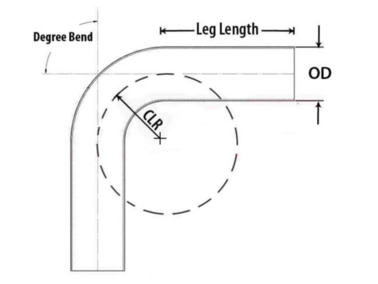 HPS 2-1/4" OD 70 Degree Bend 6061 Aluminum Elbow Pipe Tubing 16 Gauge w/ 3" CLR