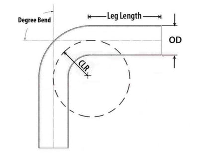 HPS Performance Products HPS 2-1/4" OD 70 Degree Bend 6061 Aluminum Elbow Pipe Tubing 16 Gauge w/ 3" CLR