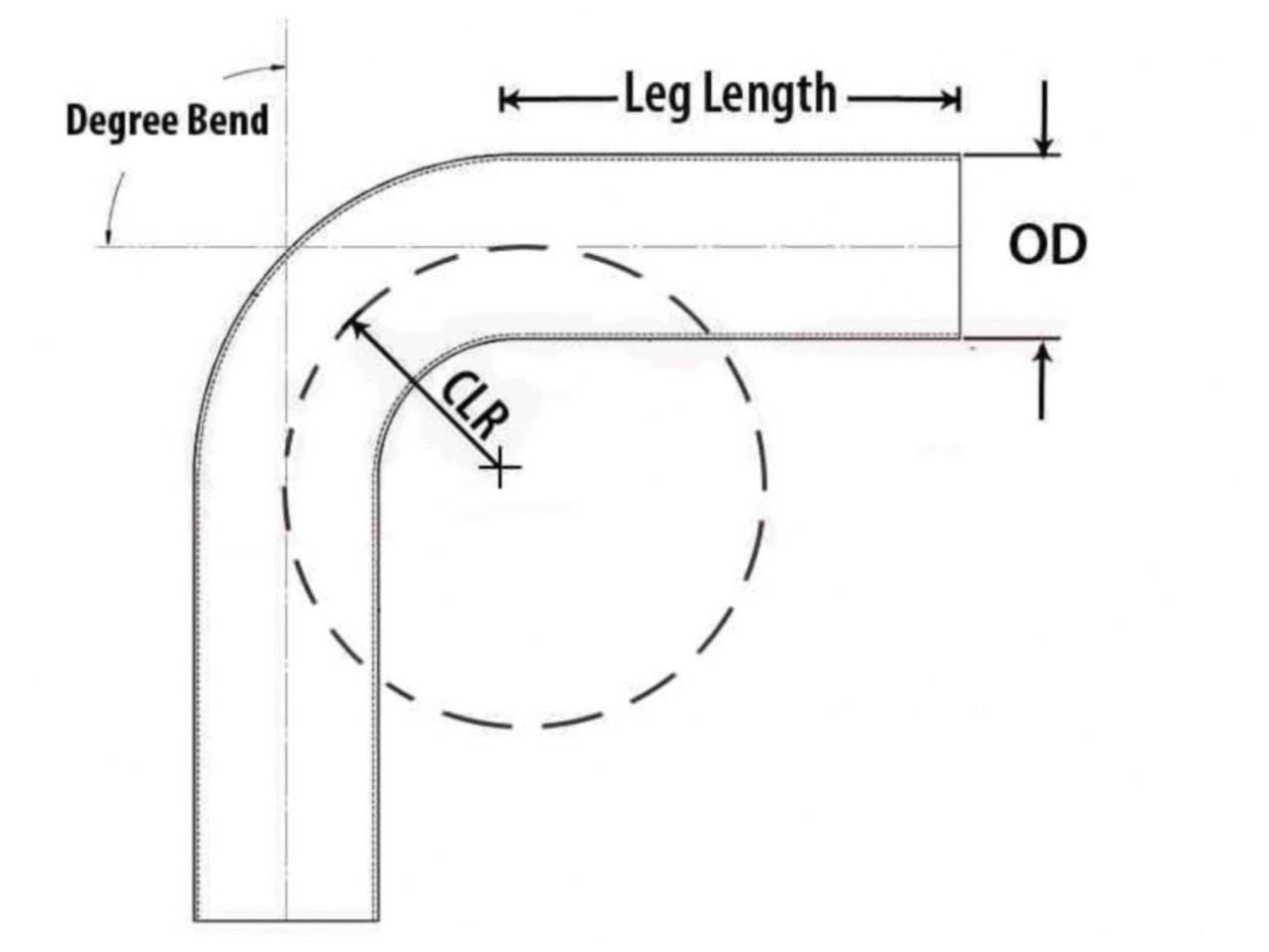 HPS 3-1/2" OD 70 Degree Bend 6061 Aluminum Elbow Pipe Tubing 16 Gauge w/ 3 1/2" CLR