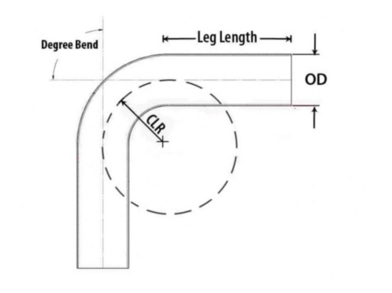 HPS 2-1/4" OD 100 Degree Bend 6061 Aluminum Elbow Pipe Tubing 16 Gauge w/ 3" CLR