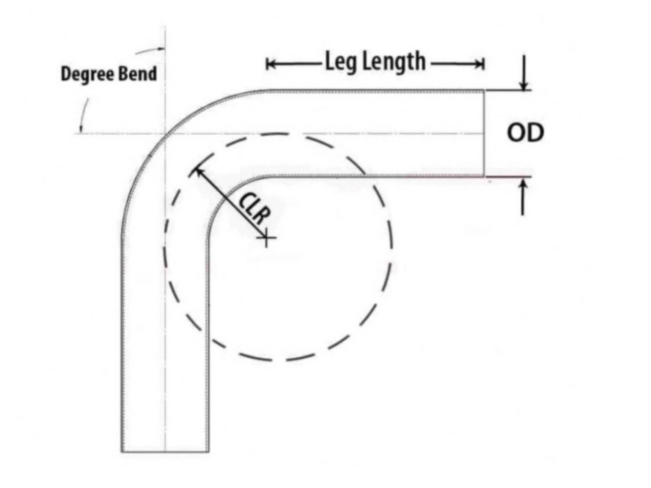 HPS 3-1/2" OD 15 Degree Bend 6061 Aluminum Elbow Pipe Tubing 16 Gauge w/ 5-5/8" CLR