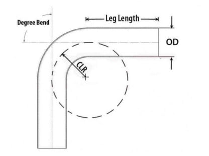 HPS Performance Products HPS 4" OD 35 Degree Bend 6061 Aluminum Elbow Pipe Tubing 16 Gauge w/ 5 1/2" CLR