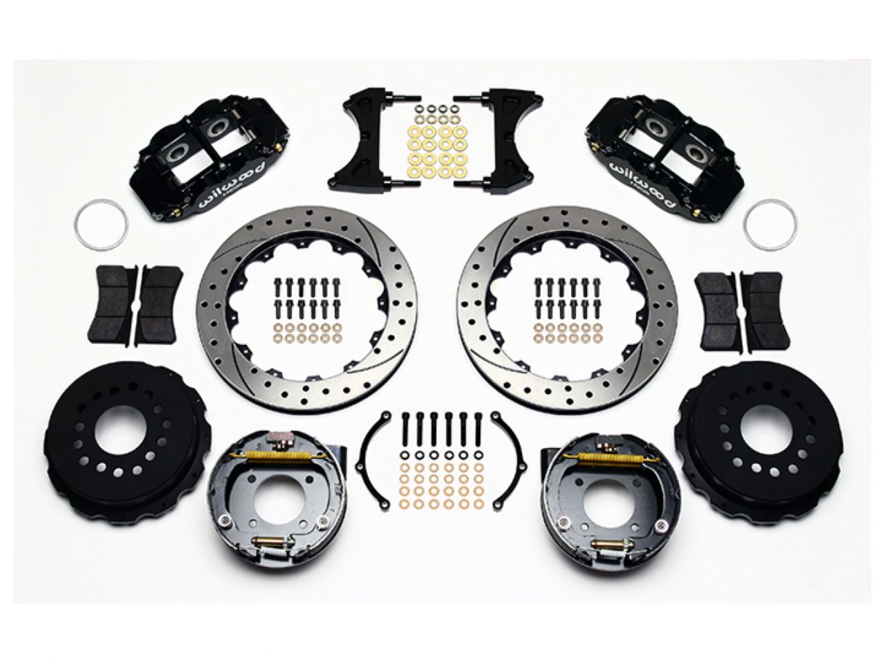 Wilwood FNSL4R Rear P-Brk Kit, 12.88", Drilled, Chevy 12 Bolt w/ C-Clips