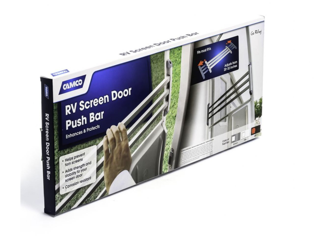 Camco RV Screen Door Push Bar - Black Bilingual