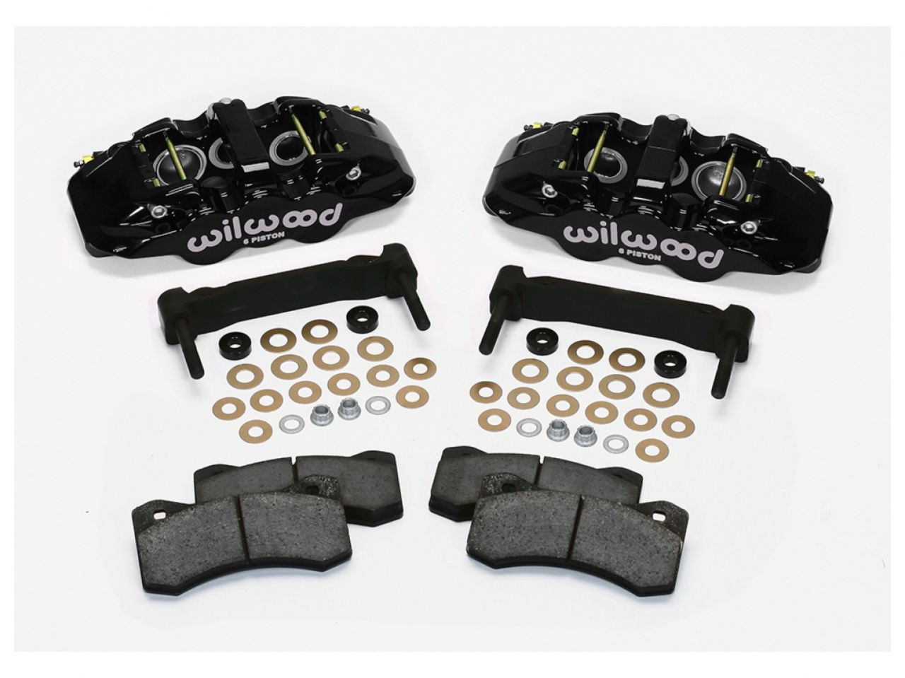 Wilwood AERO6 Front Caliper & Bracket Kit - Black, 97-13 C5/C6 Corvette w/ OEM