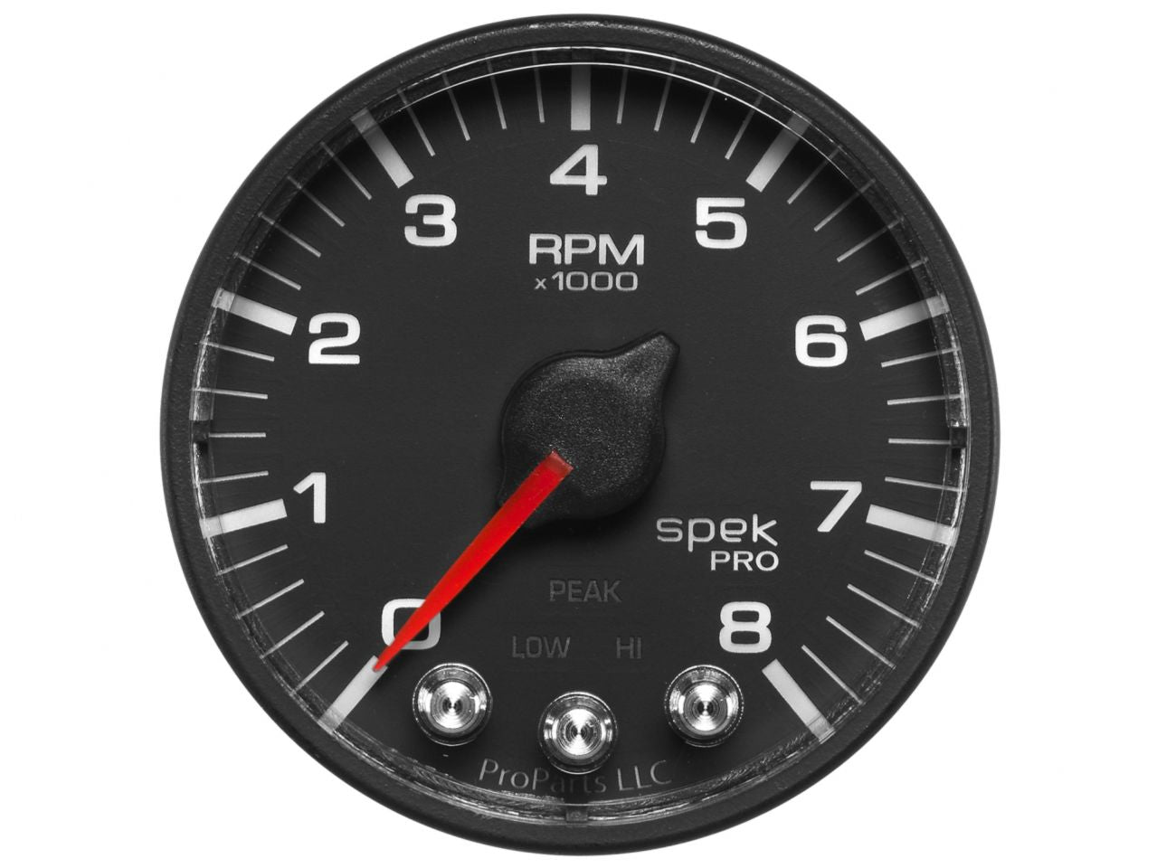 Autometer Tach 2" 8k RPM w Shift Light & Pk Mem Blk/Blk Spek