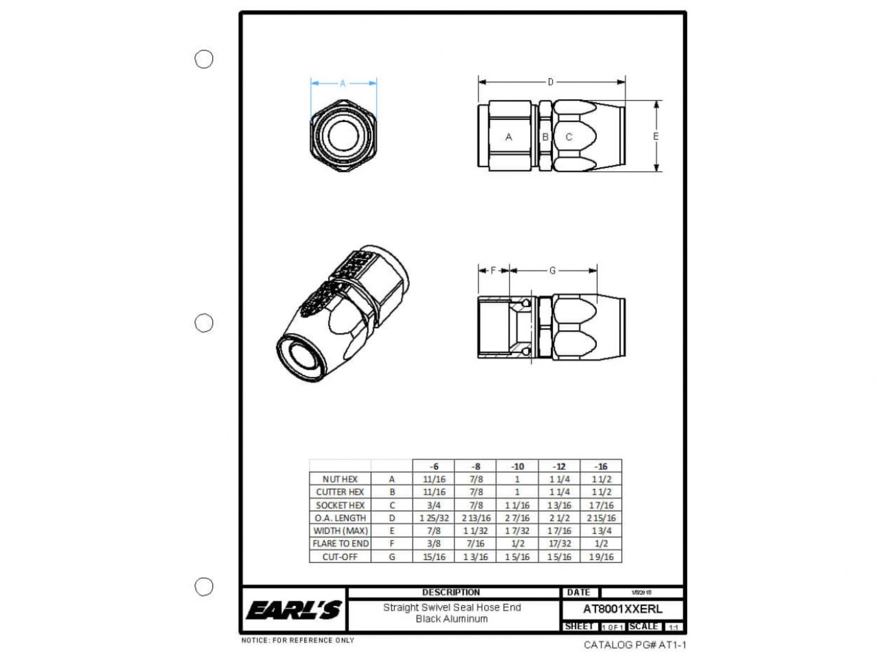 Earl's -16 ST. Ano-Tuff Swivel-Seal