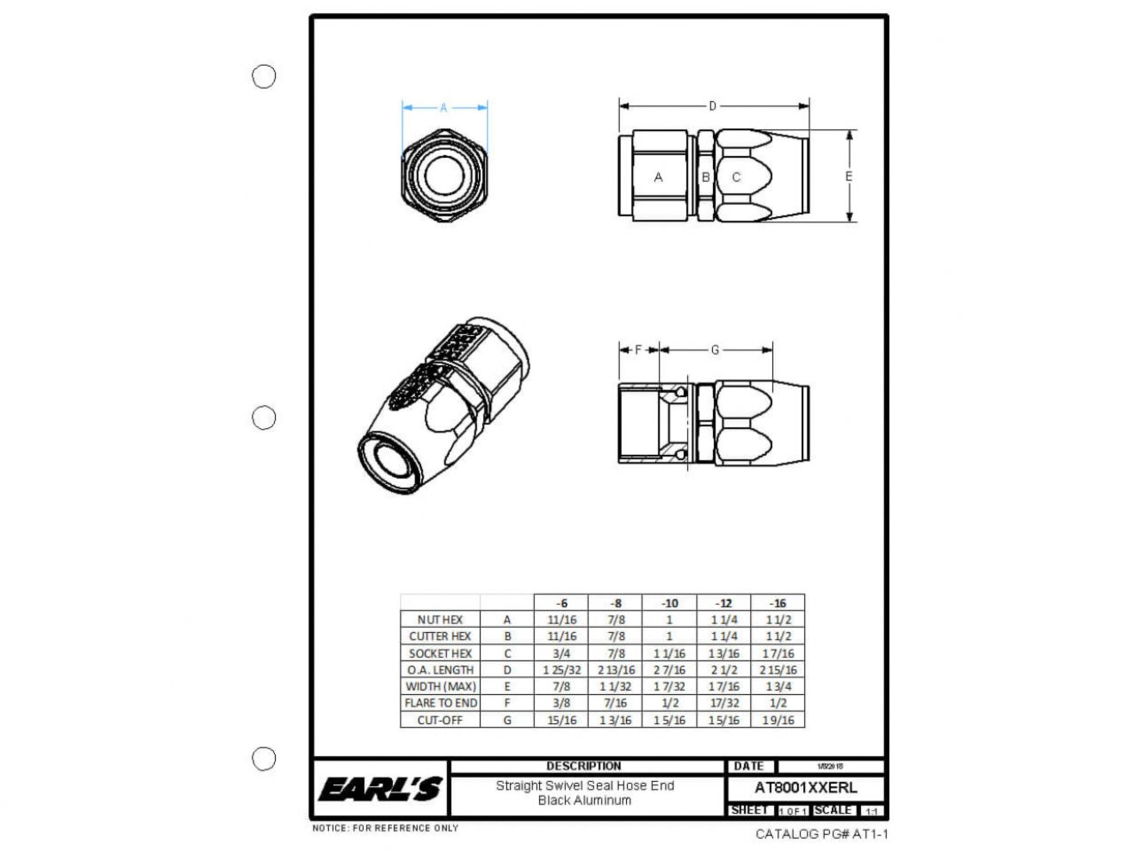 Earl's -8 ST. Ano-Tuff Swivel-Seal