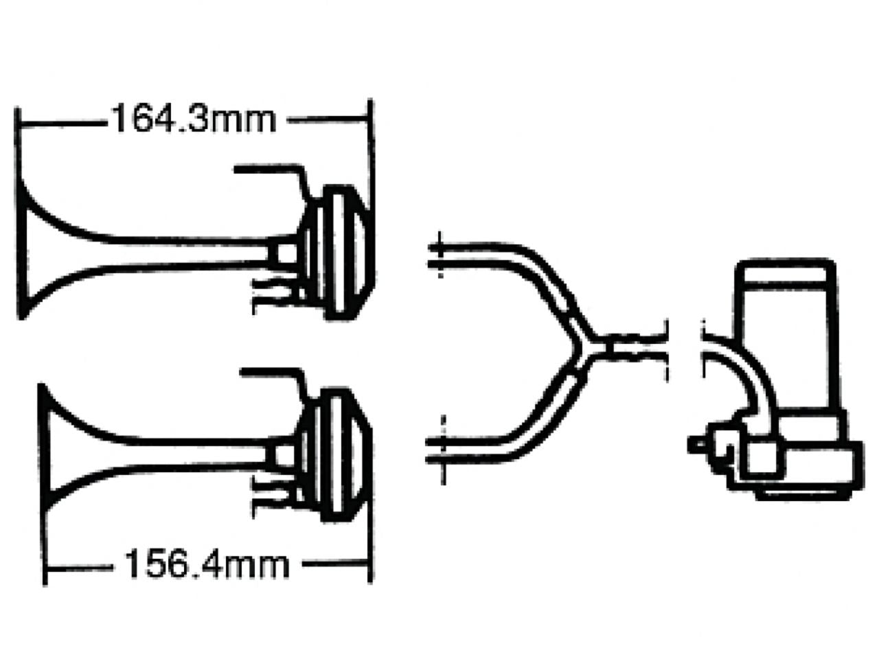 Hella Horn Kit Air 2-trumpet 12v