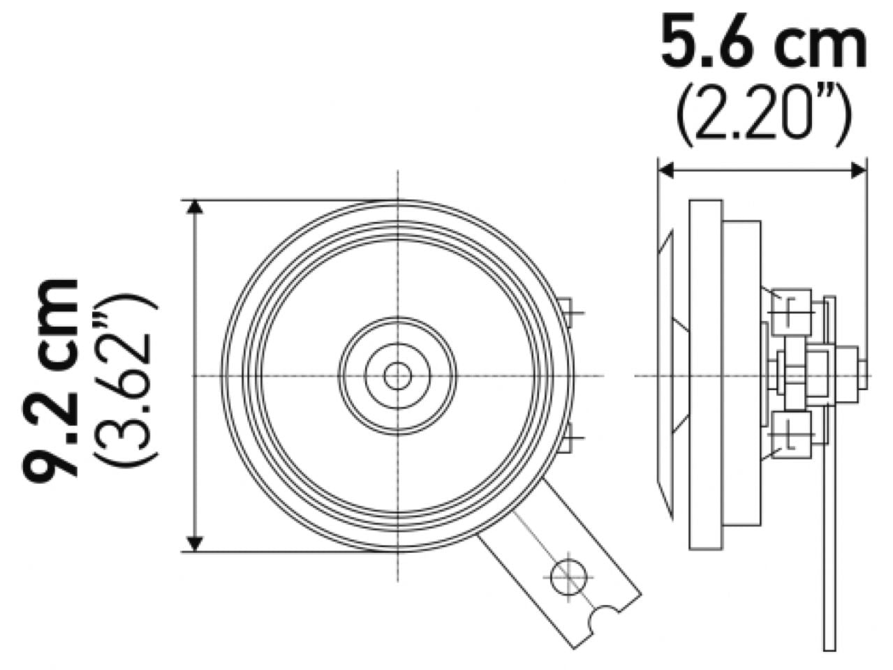 Hella Horn Bl Blk Disc