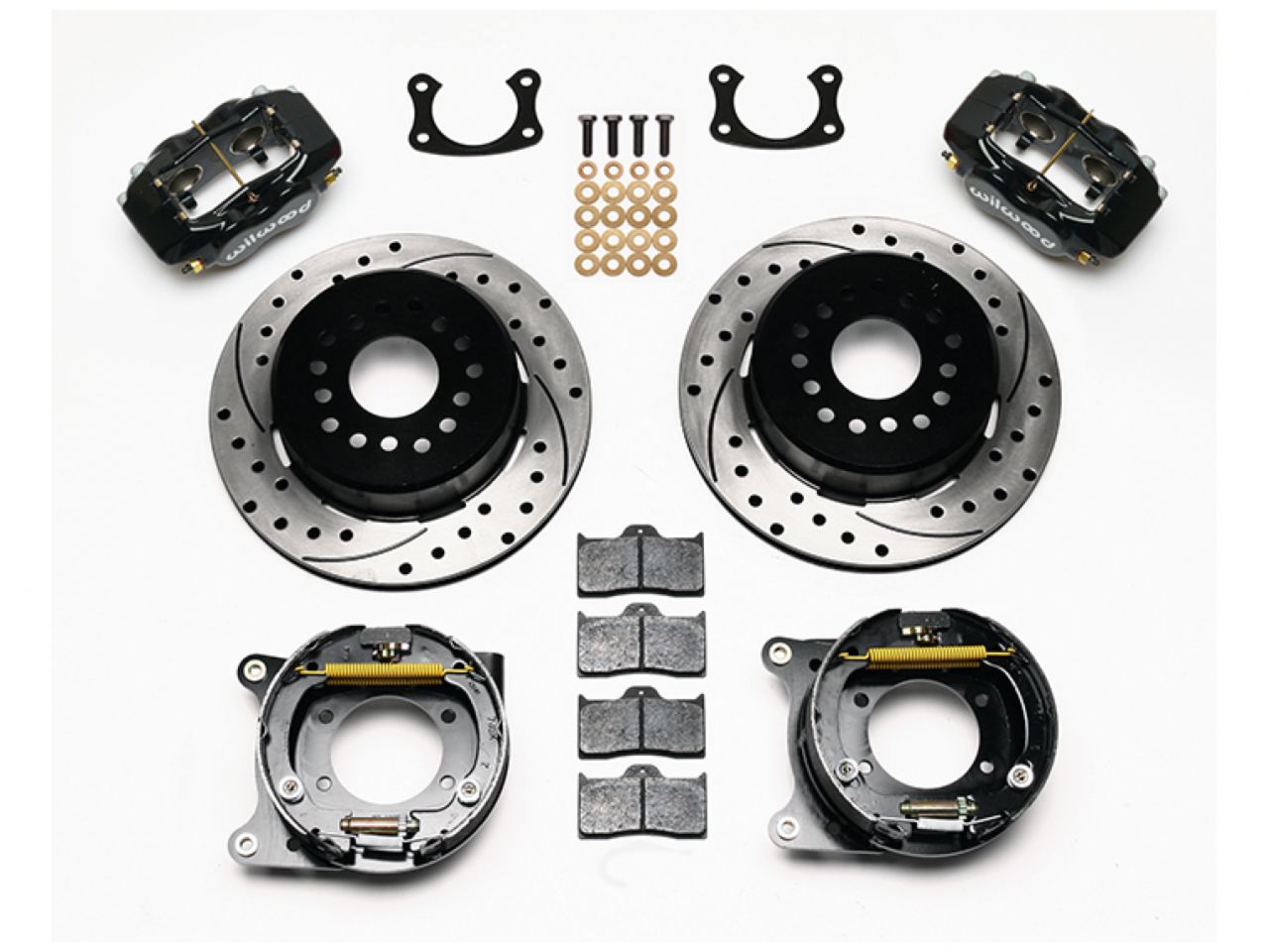 Wilwood FDL P/S Park Brake Kit,Drilled,New Big Ford,2.50" offset,Staggrd