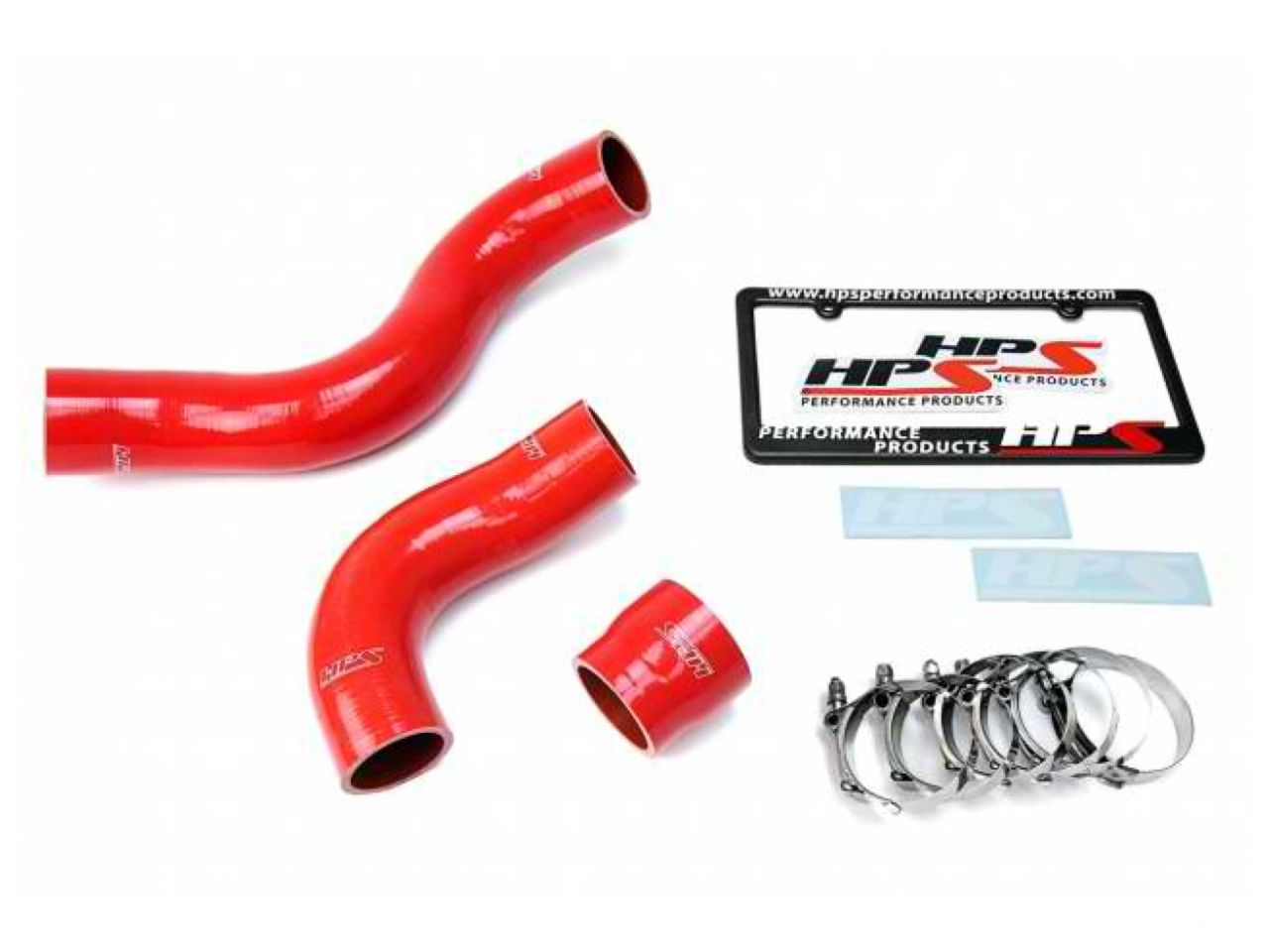 HPS Red Reinforced Silicone Intercooler Hose Kit Honda 17-18 Civic Type R 2.0L Turbo