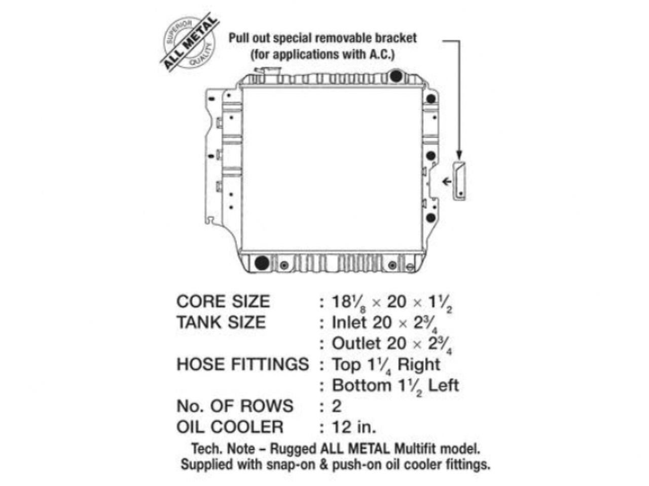 CSF 87-04 Jeep Wrangler (HD)-All Metal 2 Row