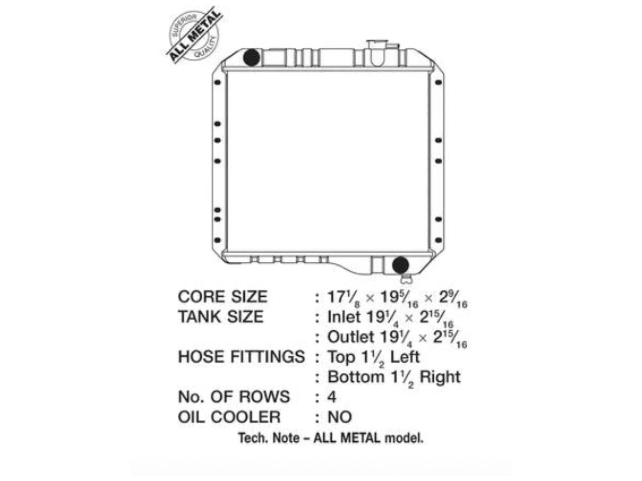 CSF 70-74 3.9L Toyota Landcruiser & Also 75-80 4.2L (4 Row Copper Core)