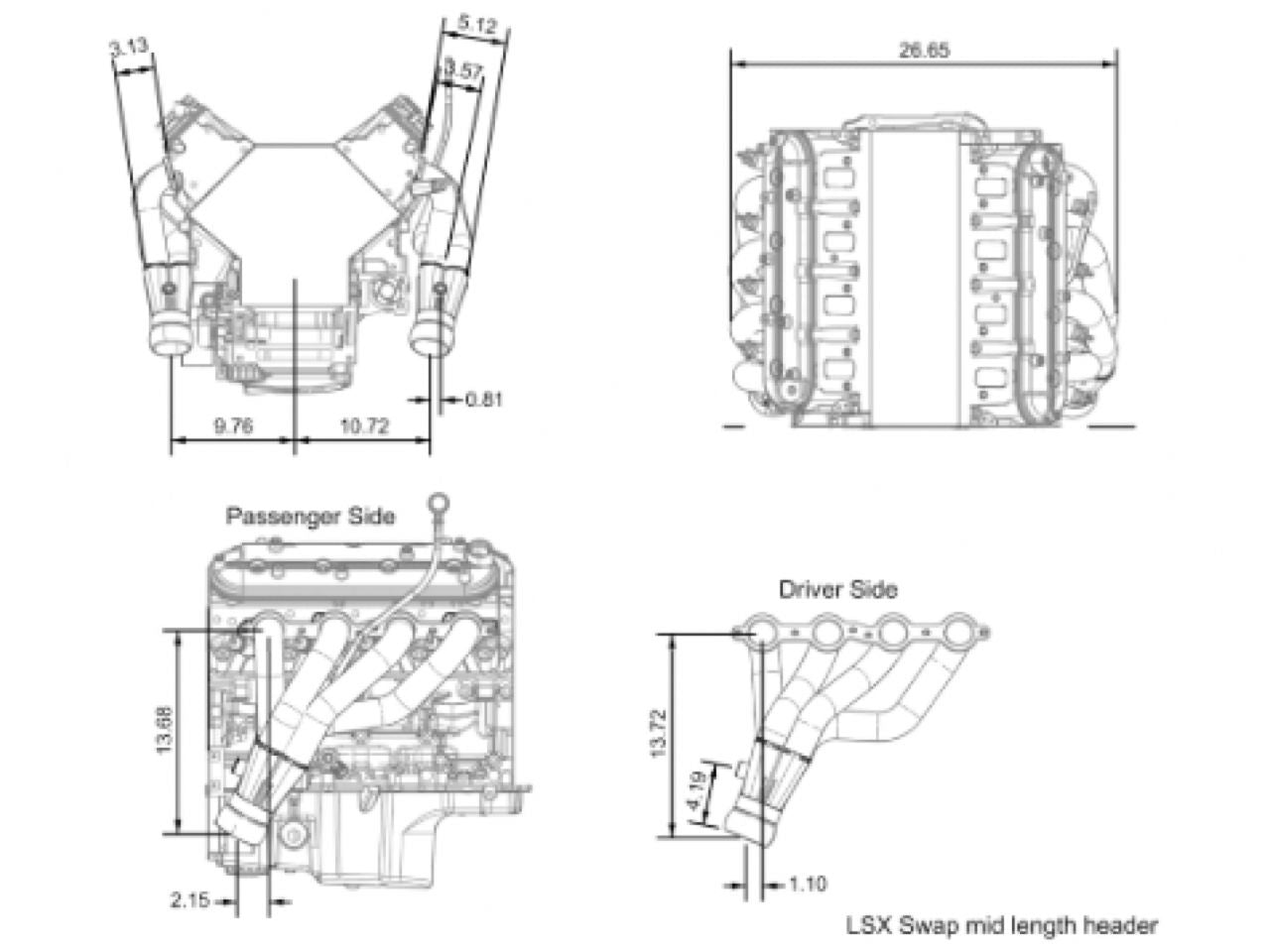 Kooks 1 3/4" x 3" Stainless Steel Mid-Length LS Swap Header