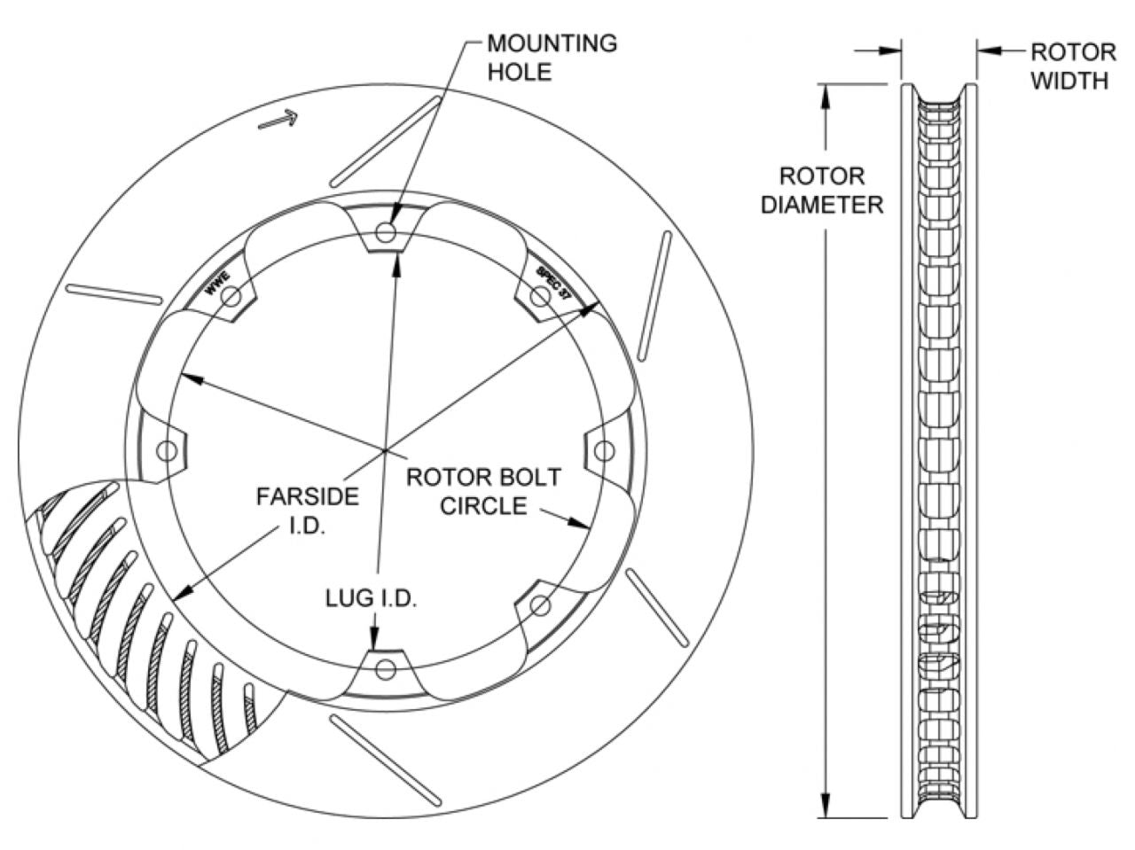 Wilwood GT 48 Curved Vane Rotor