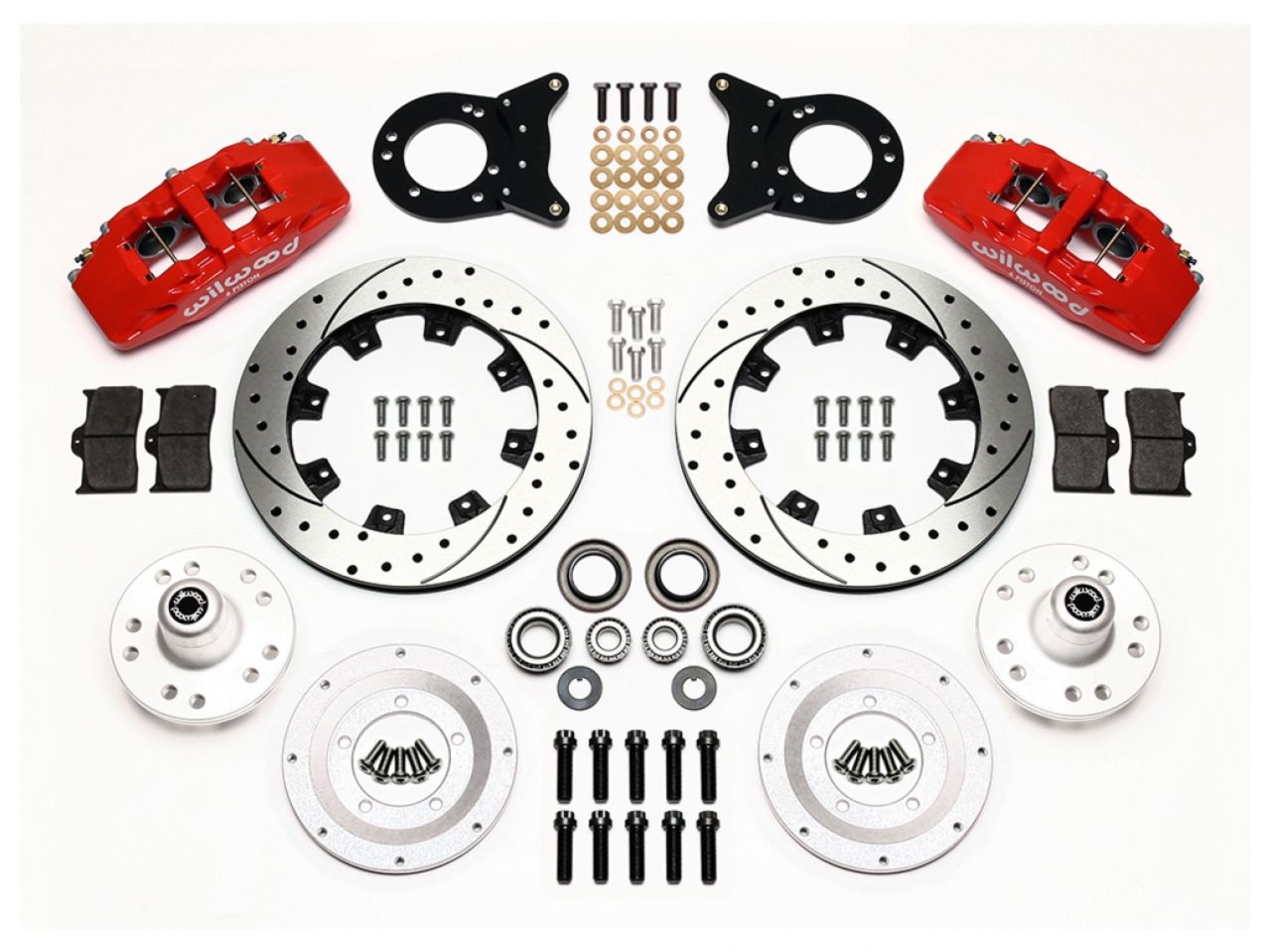 Wilwood FDL Front Kit,12.19",Drill,Red 1970-1973 Mustang