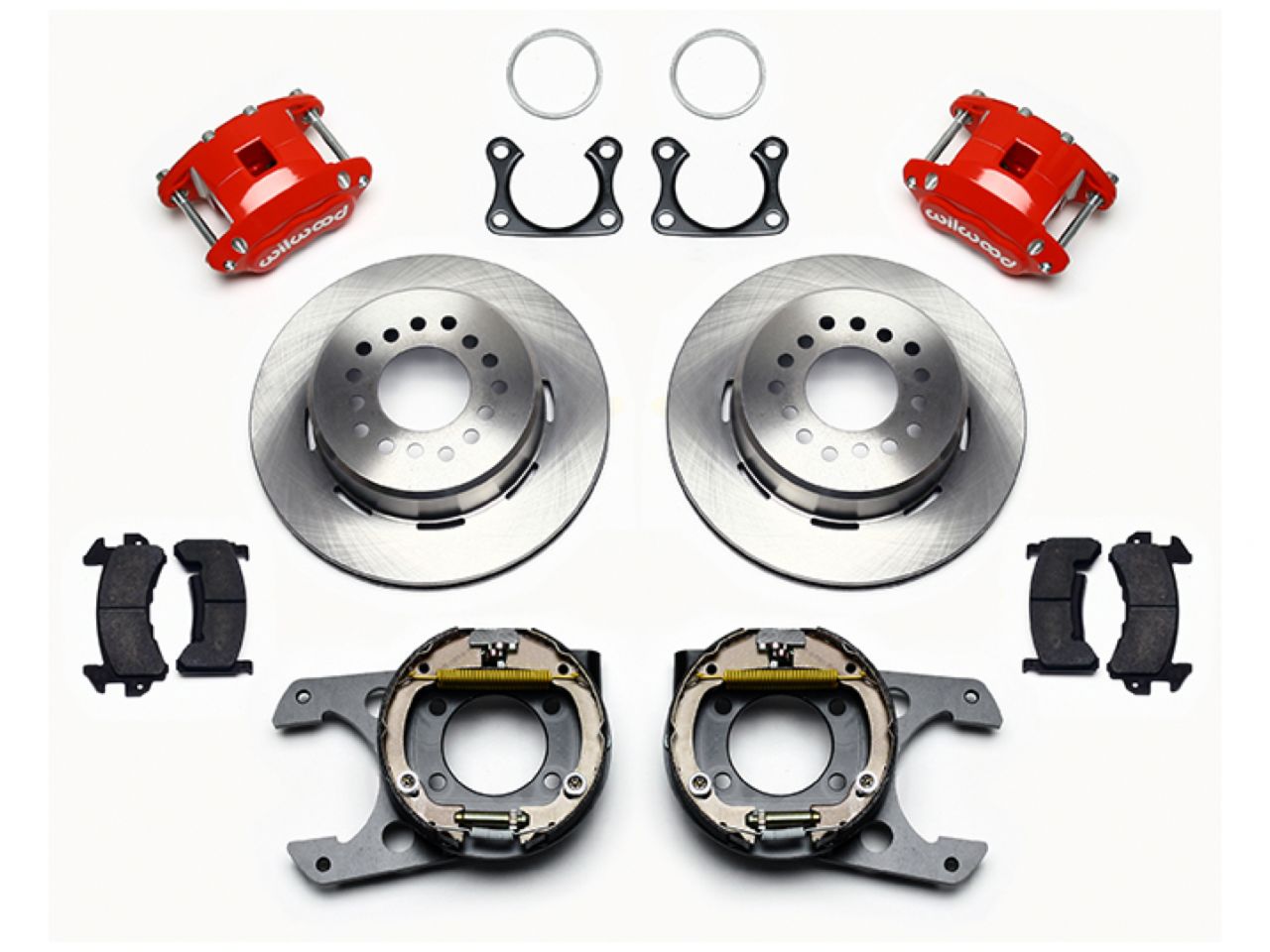 Wilwood D154 P/S Park Brake Kit,Red Big Ford 2.36" Offset