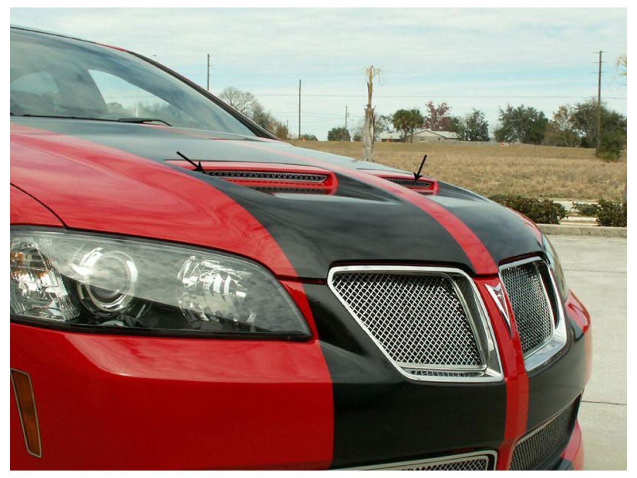 American Car Craft (ACC) Grille Insert;Pontiac G8 Grille Laser Mesh Hood Insert 2Pc Base GT GXP