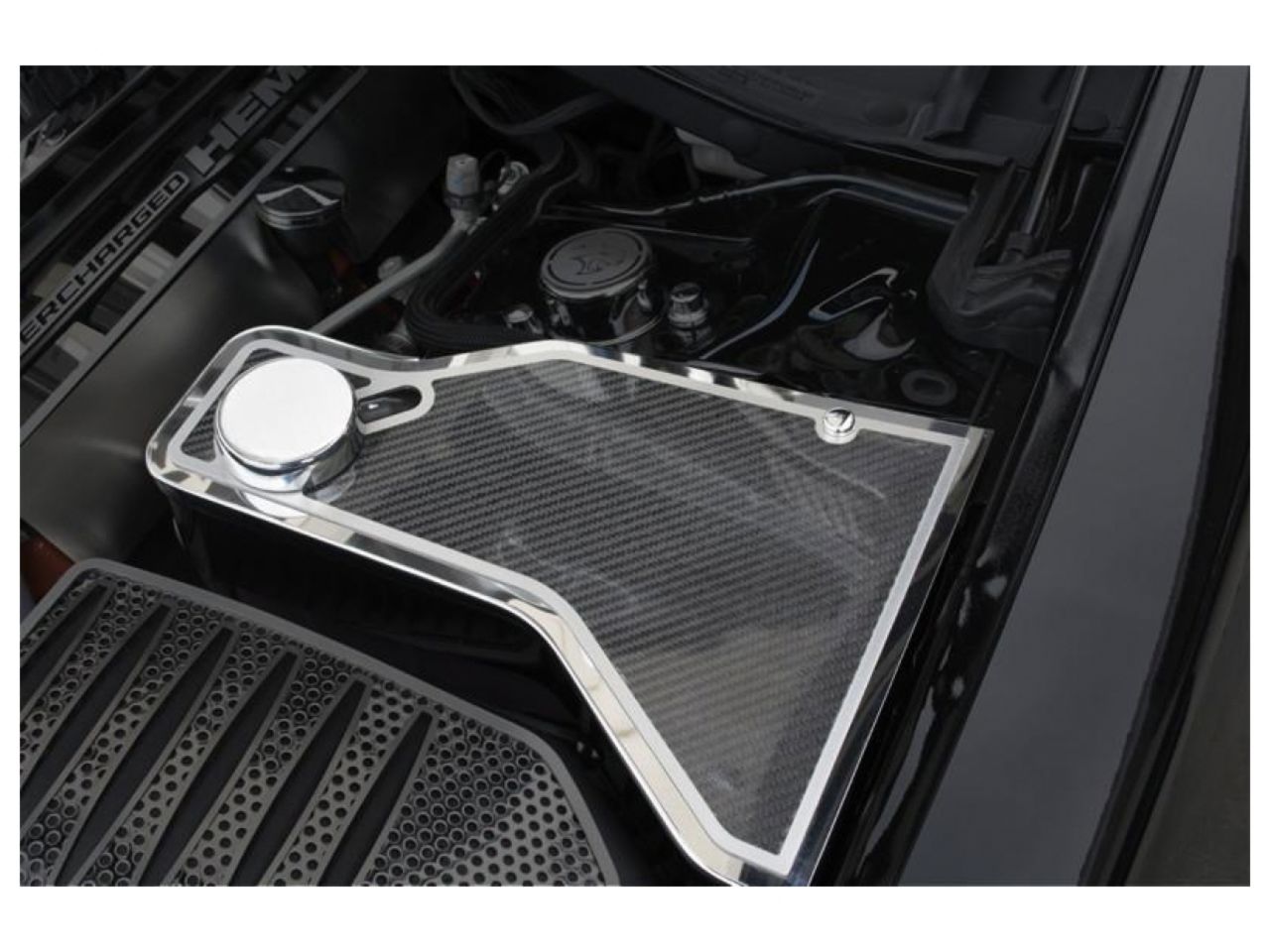 American Car Craft (ACC) Engine Dress Up Kit;11-18 Dodge Charger Carbon Fiber Water Tank Top