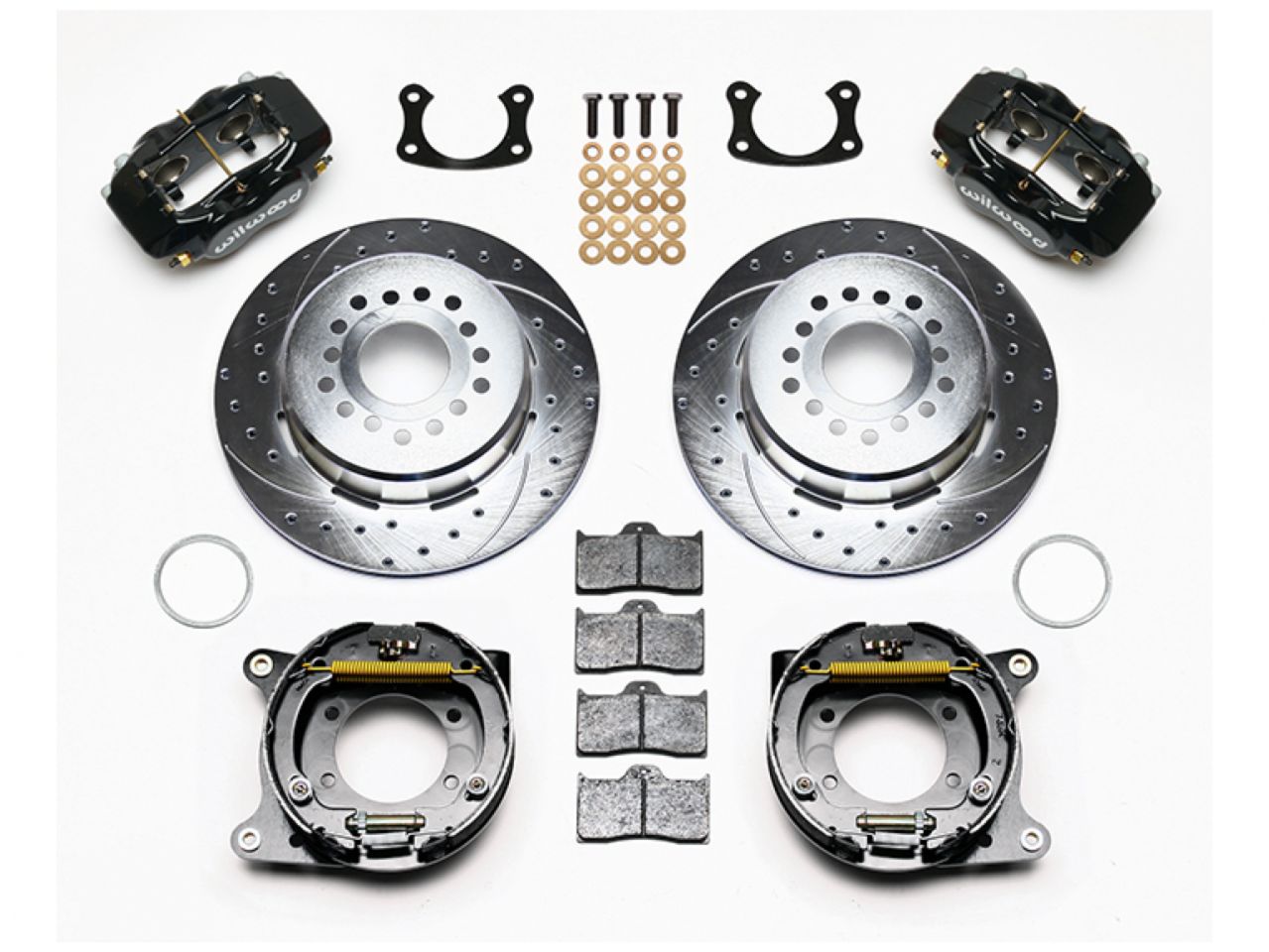 Wilwood FDL P/S Park Brake Kit,Drill-Zinc New Big Ford 2.50" Offset