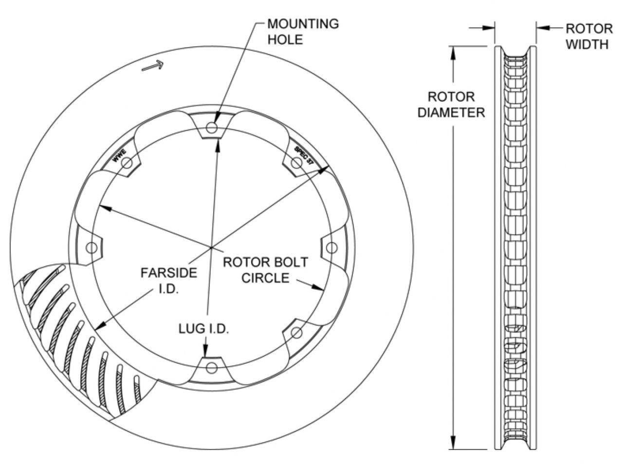 Wilwood Rotor-HD48-LW SPC-37-RH 11.75 x 1.21 - 8 on 7.00"