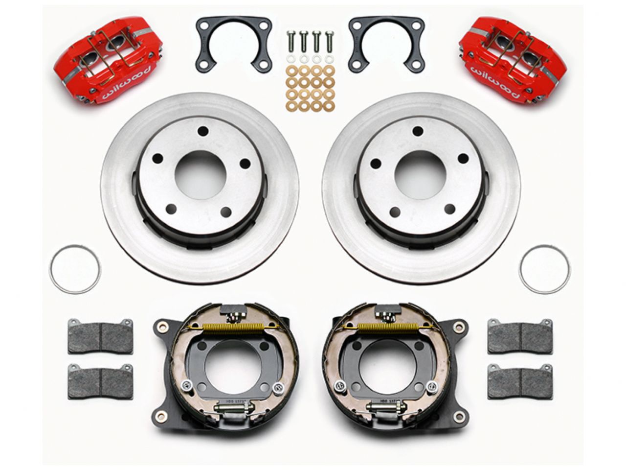 Wilwood DPL P/S Park Brake Kit,Red Big Ford 2.00" Off,Bronco 5 x 5.50