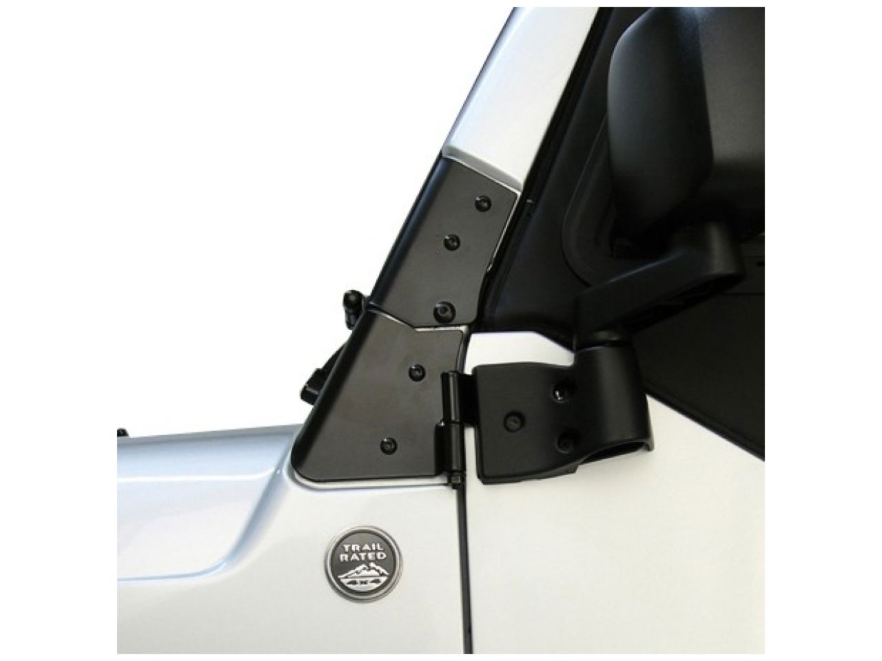 Rugged Ridge Windshield Hinge Kit,Black;97-06 Jeep Wrangler TJ