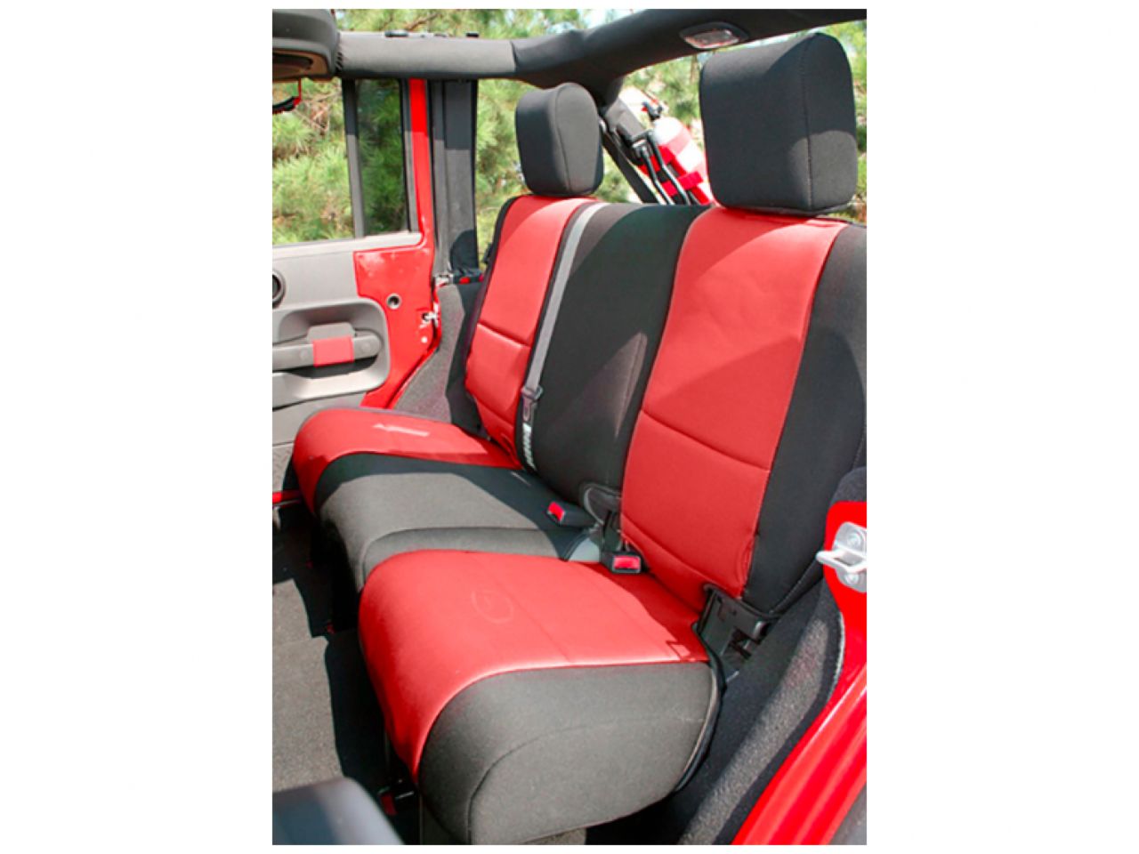 Rugged Ridge Seat Cover Kit,Black/Red;11-18 Jeep Wrangler JK,2 Door