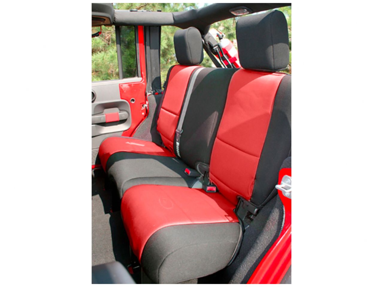 Rugged Ridge Seat Cover Kit,Black/Red;11-18 Jeep Wrangler Unlimited JKU,4 Door