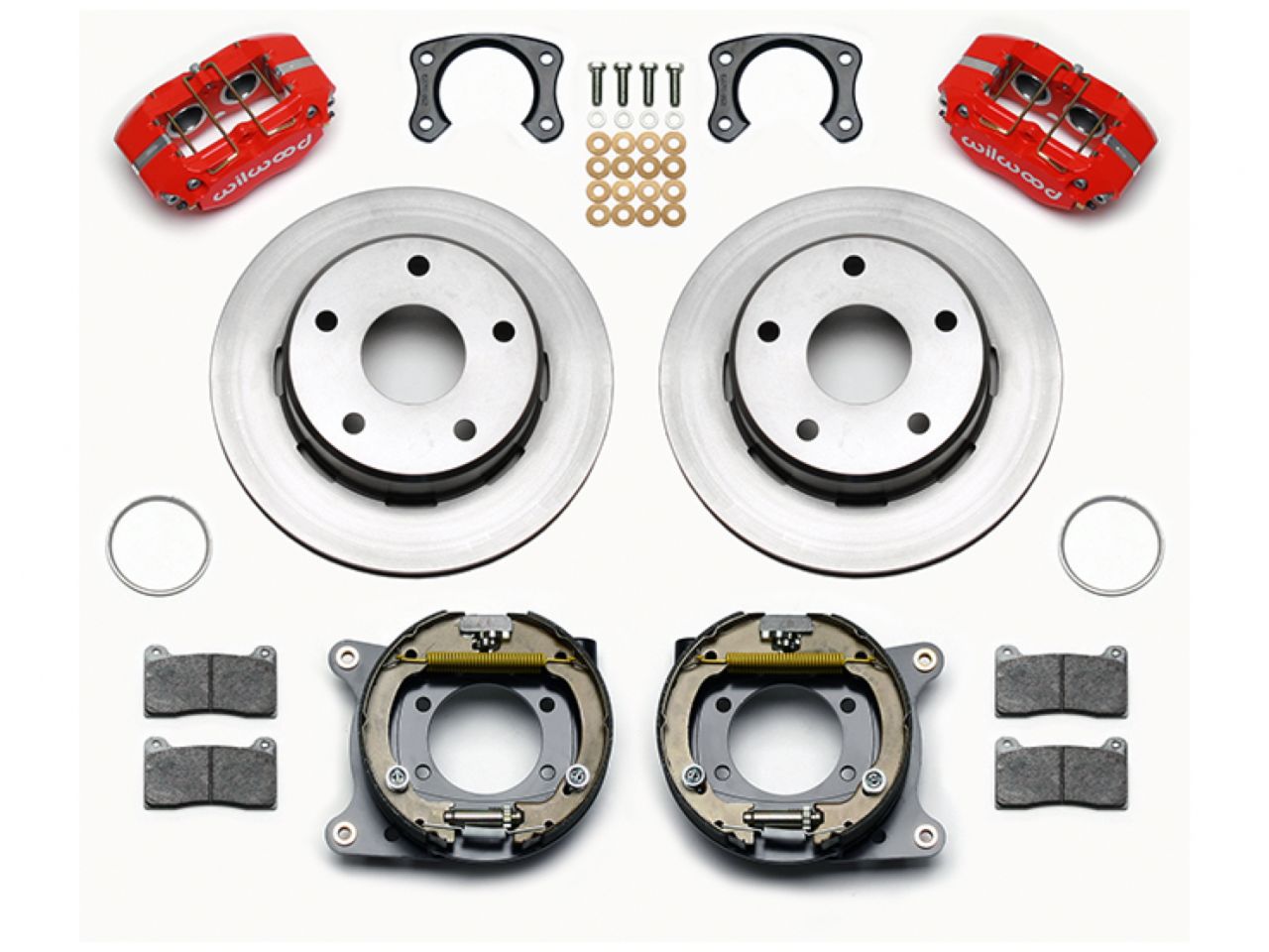 Wilwood DPL P/S Park Brake Kit,Red Big Ford New 2.38" Off,Bronco 5 x 5.50