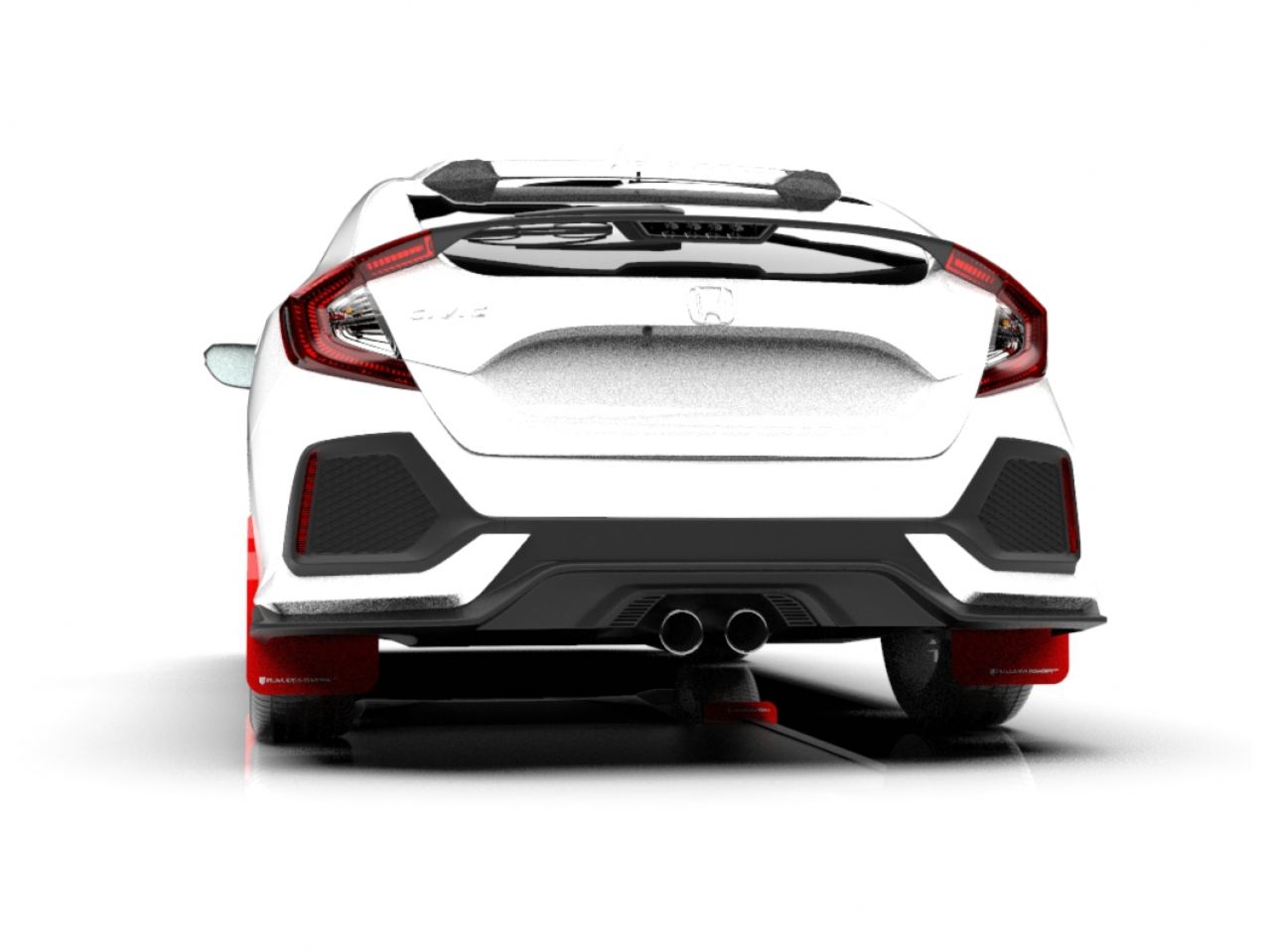 Rally Armor 2017-2019 Civic Sport Touring Red Mud Flap White Logo